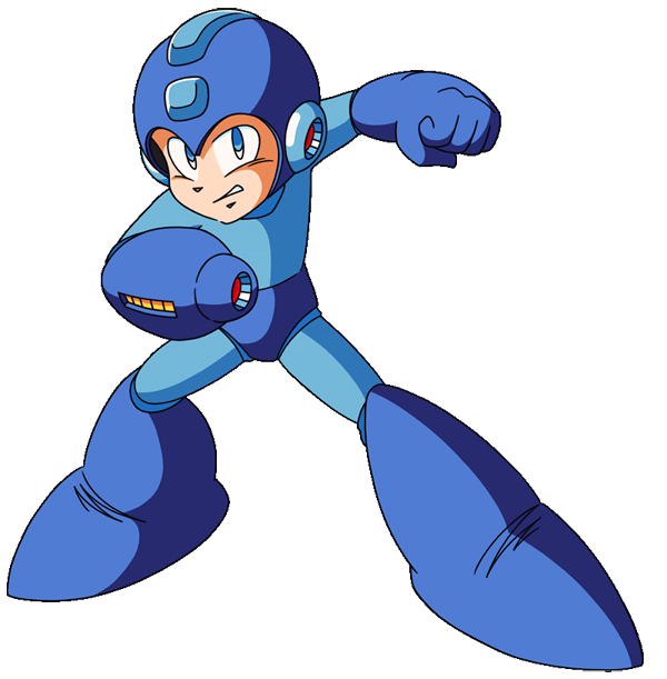 Megaman getting in his guard stance